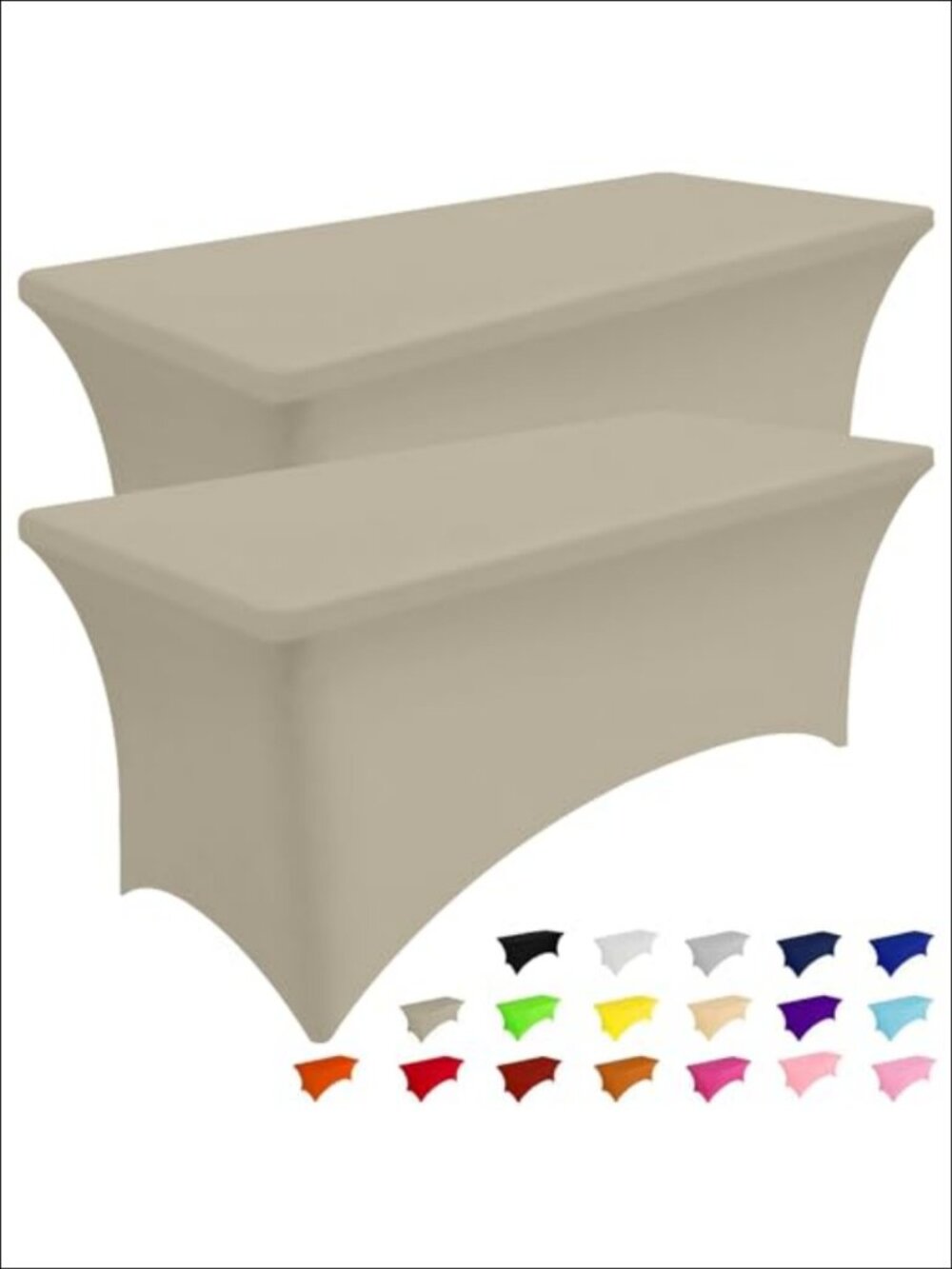2 Pack Spandex Fitted Tablecloth 6FT Rectangular Elastic Stretch Table Cover